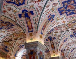 Ceiling of the library inside the Sistine Chapel