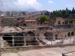 <b>The ruins of Herculaneum seen from <br>a distance</b>
