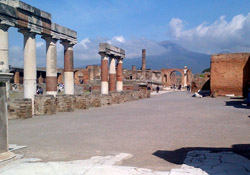 <b>Forum of Pompeii with Mt Vesuvius</b>