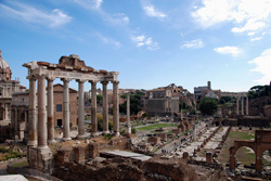 <b>The Roman Forum , the centre of the city's life in ancient times</b>