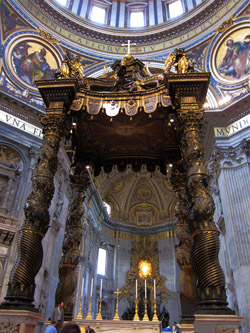<b>Bernini's Bronze canopy above the papal altar</b>