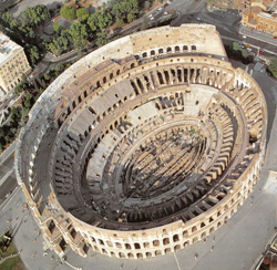<b>Aerial view of the Coliseum, symbol of Rome </b>