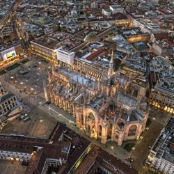 <b>Aerial view of the Cathedral in Milan</b>
