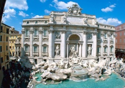 La famosa Fontana di Trevi a Roma <b> La famosa Fontana di Trevi a Roma</b>