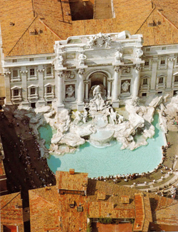 <b>Aerial view of the famous Trevi Fountain</b>