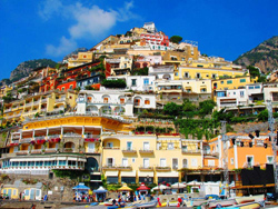 <b>View of Positano from the beach</b>